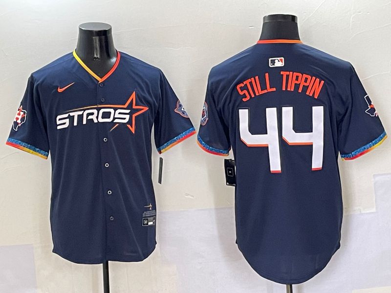Men Houston Astros #44 Still Tipin Blue Fourth generation Joint Name Nike 2025 MLB Jersey style 1